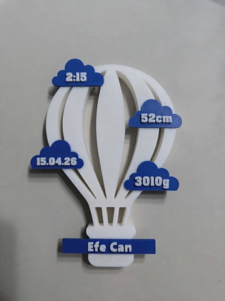 3D bebek hatıra masa dekoru