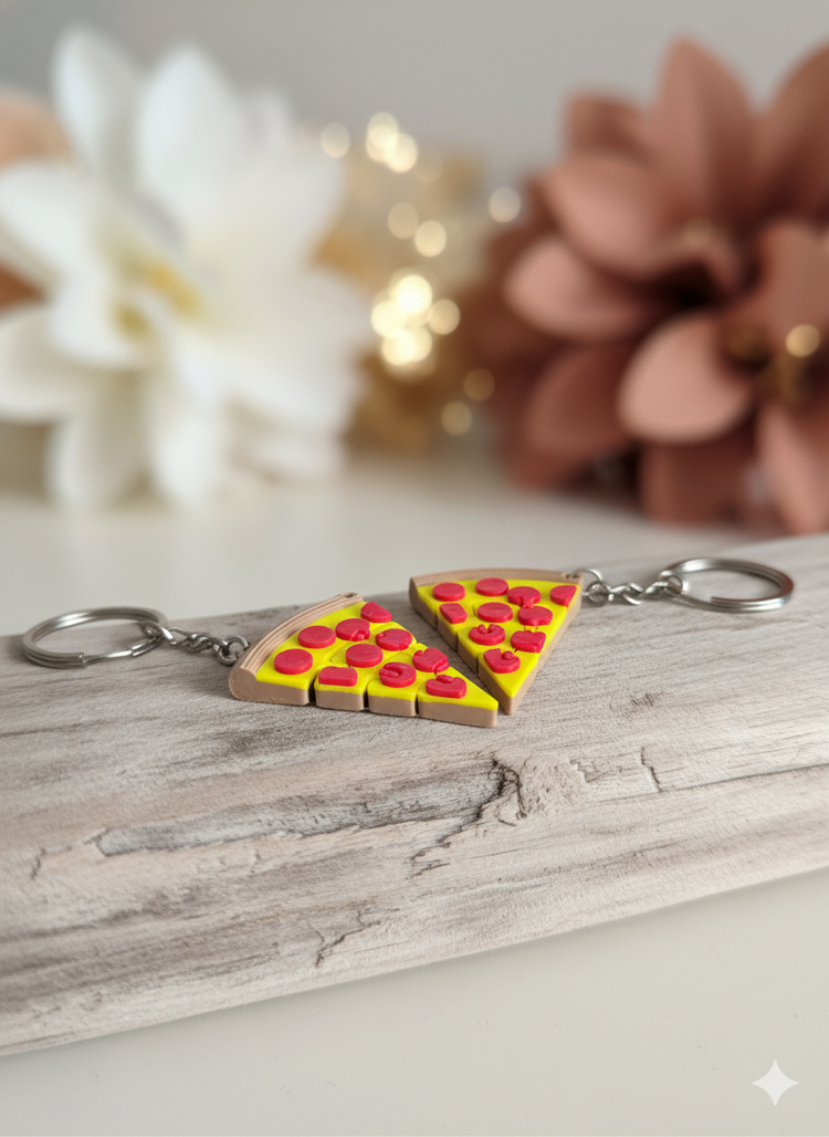  Flexi Pizza Dilimi Anahtarlık | Oynar Eklemli & Lezzetli Çanta Süsü 