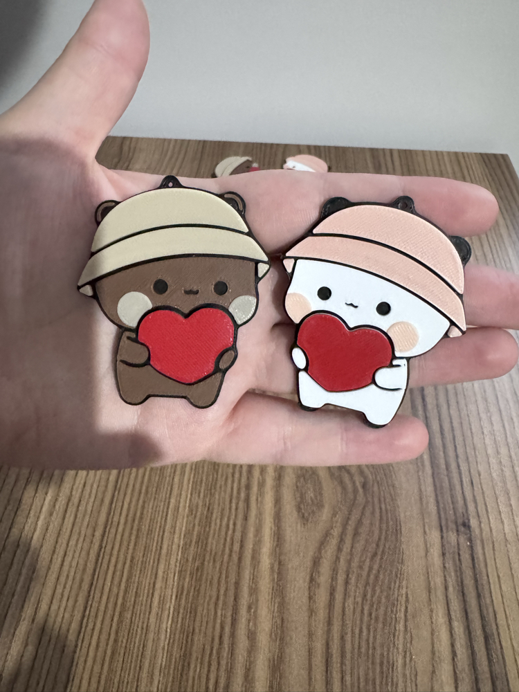 Sevimli Dudu ve Bubu Anahtarlıkları Çift Anahtarlığı