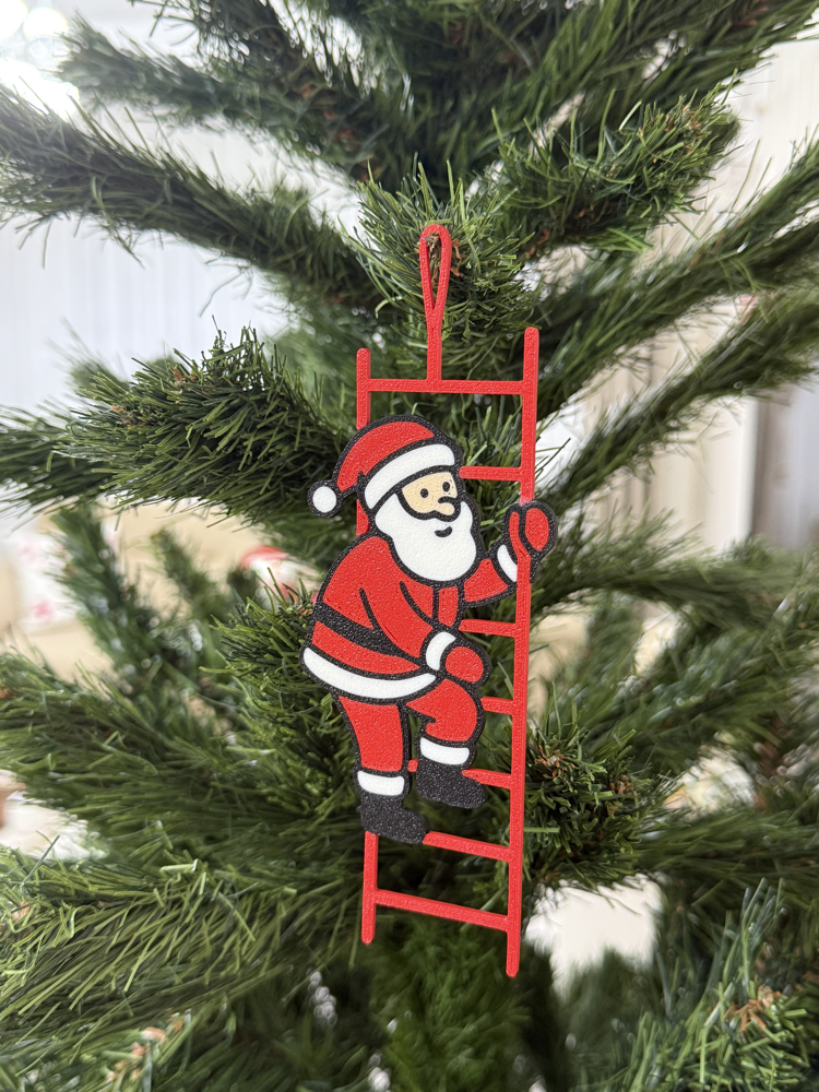 Merdivenden Çıkan Noel Baba ağaç süsü-2