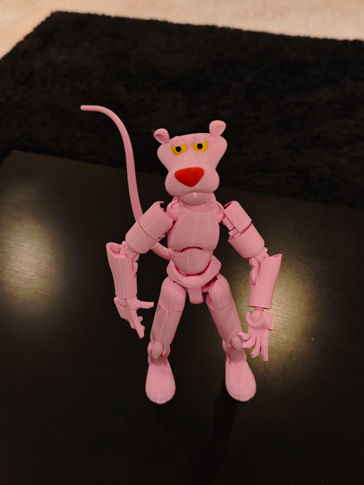 Pembe Panter Dummy Figür 3D Baskı – 13 cm