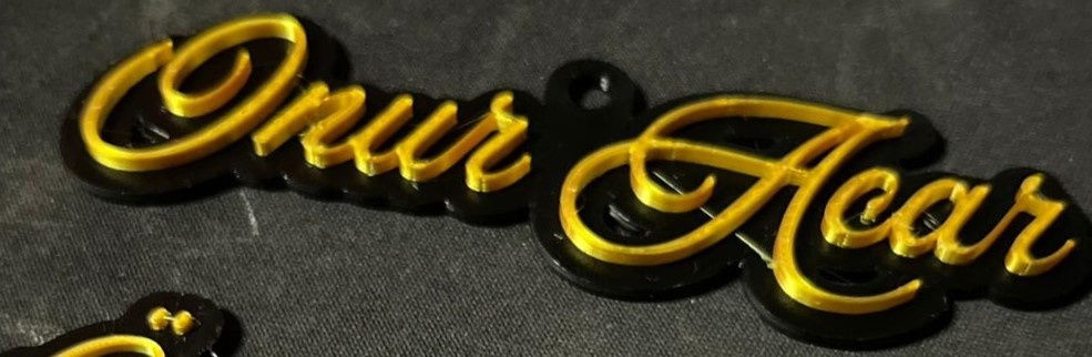 İsimli Dikiz Aynası Süsü – 2 Renk Seçenekli 3D Baskı