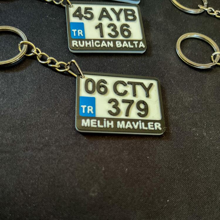 Motor Plaka Anahtarlık 3D Baskı Kişiselleştirilebilir