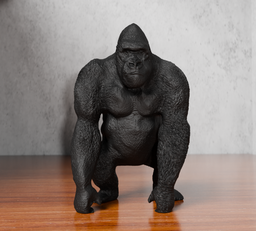 Yüksek Detaylı Goril Figürü 3D Baskı – 13 cm