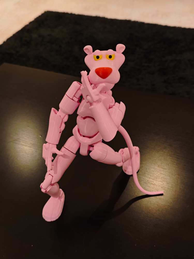 Pembe Panter Dummy Figür 3D Baskı – 13 cm