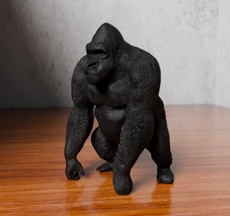 Yüksek Detaylı Goril Figürü 3D Baskı – 13 cm