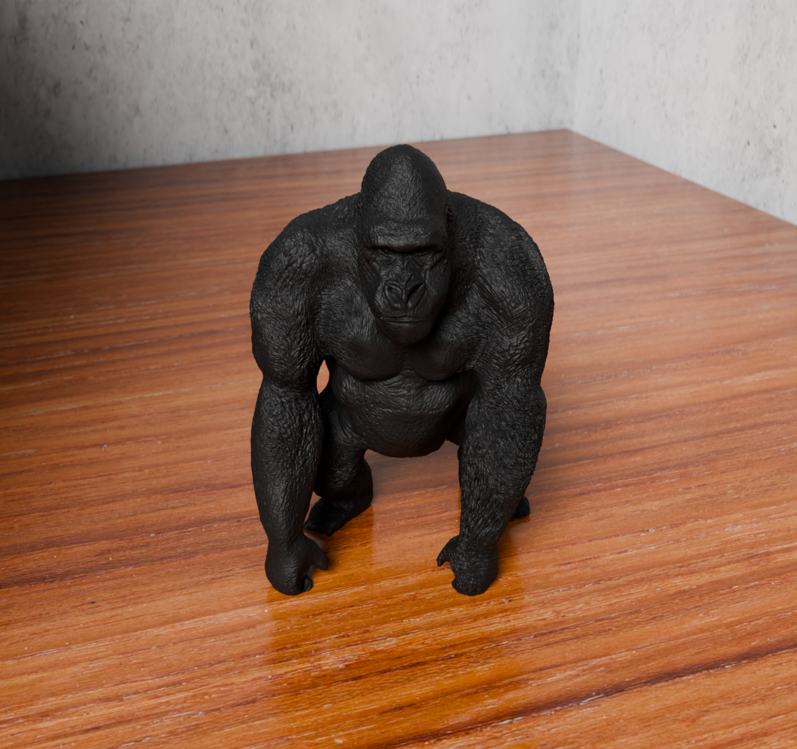 Yüksek Detaylı Goril Figürü 3D Baskı – 13 cm