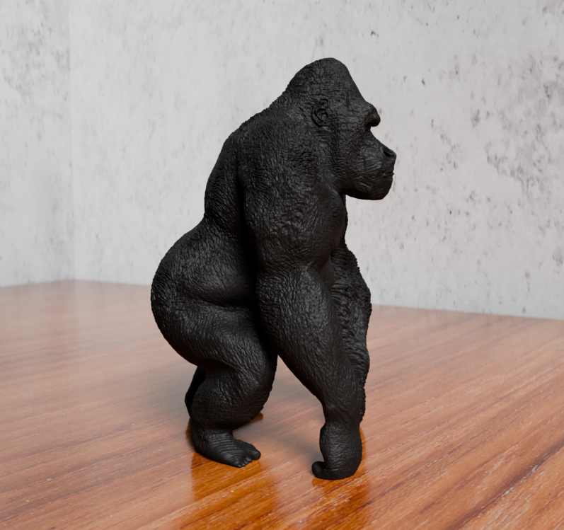 Yüksek Detaylı Goril Figürü 3D Baskı – 13 cm
