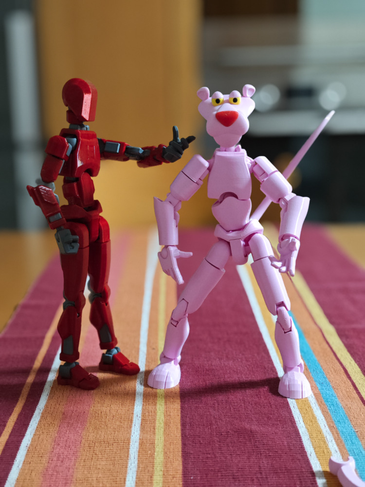 Pembe Panter Dummy Figür 3D Baskı – 13 cm