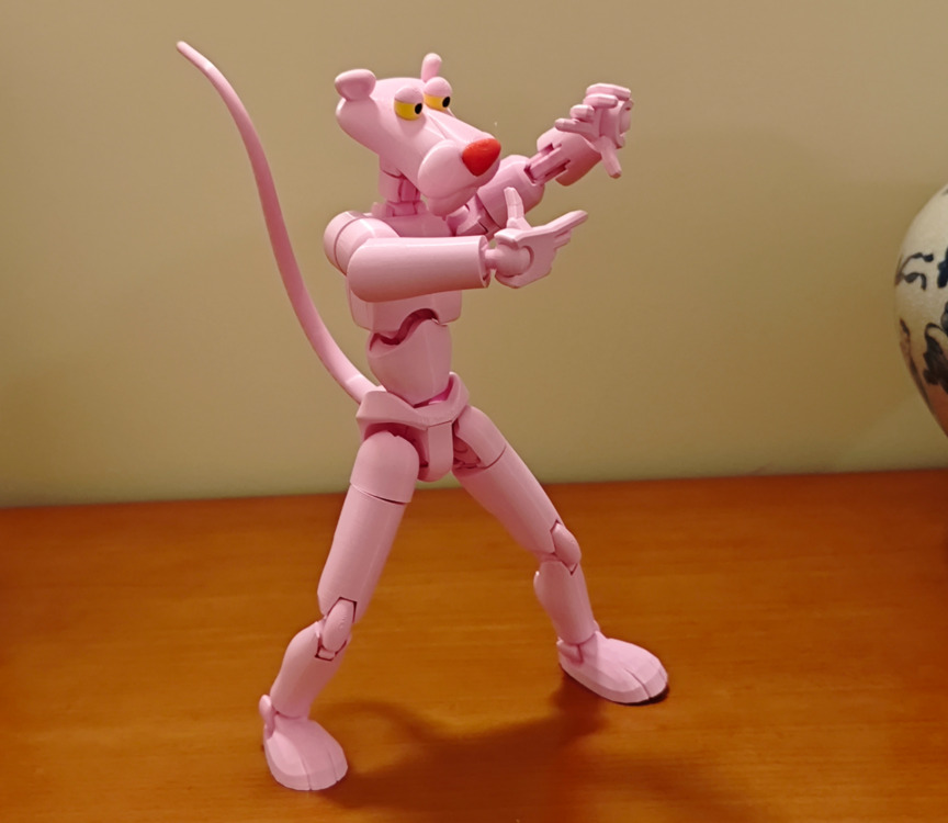 Pembe Panter Dummy Figür 3D Baskı – 13 cm