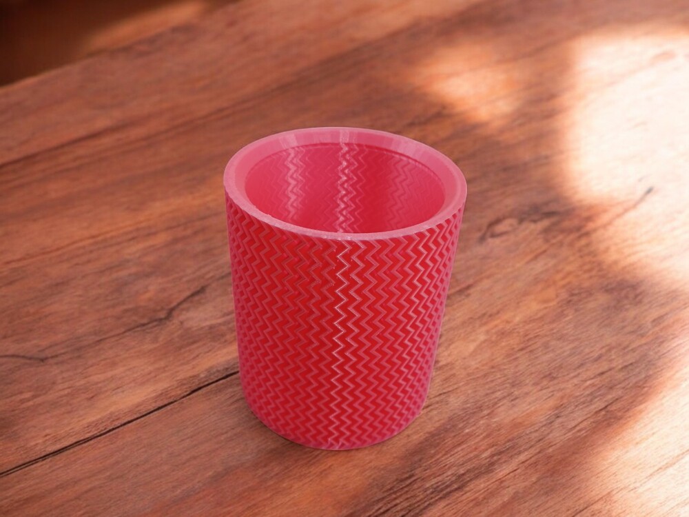 Zig-Zag Desenli 3D Kalemlik - Saksı