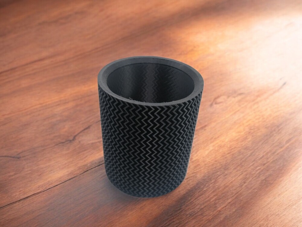 Zig-Zag Desenli 3D Kalemlik - Saksı