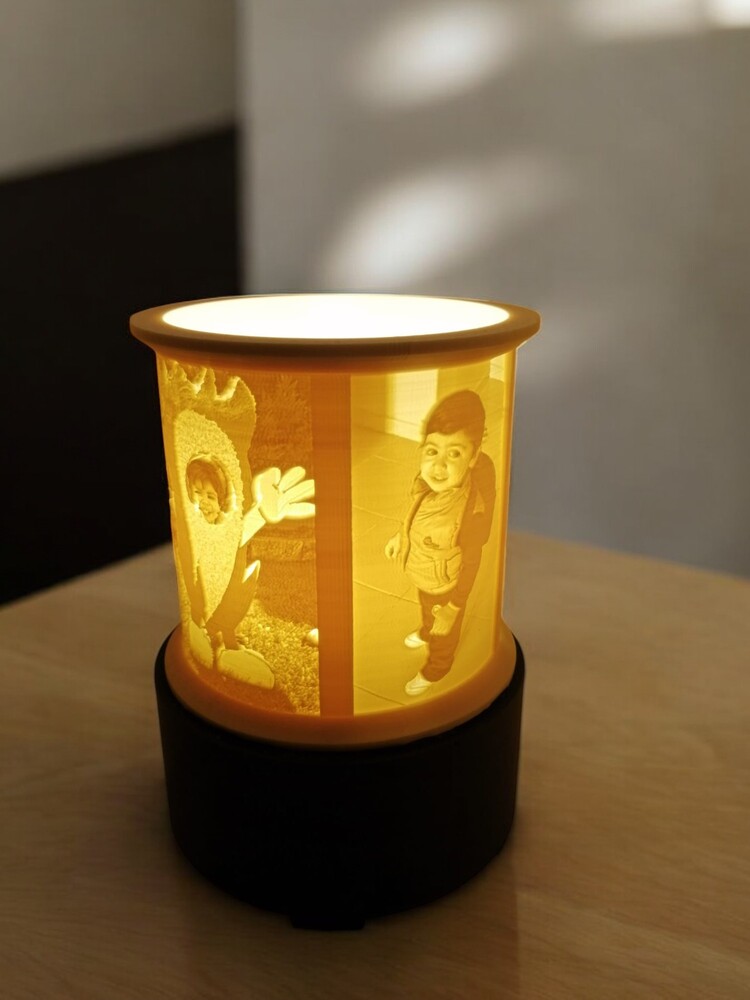 Lithophane Fotoğraflı Gece Lambası