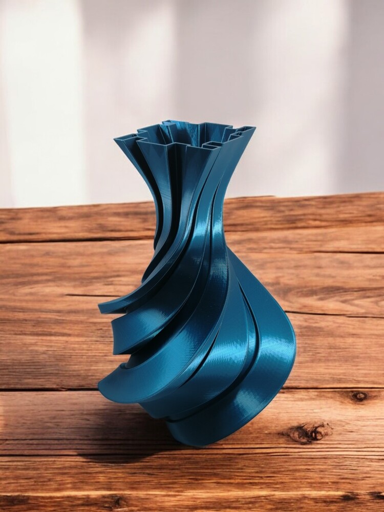 Spriral Helezon Desenli 3D Vazo