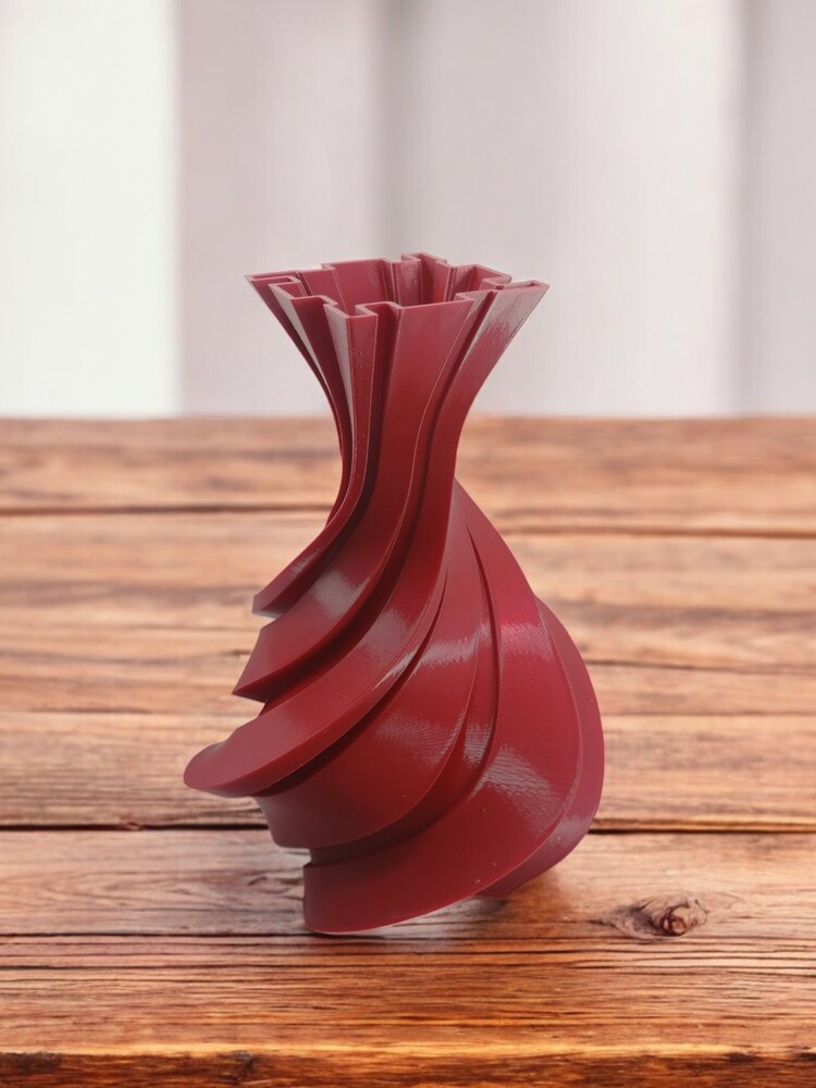 Spriral Helezon Desenli 3D Vazo