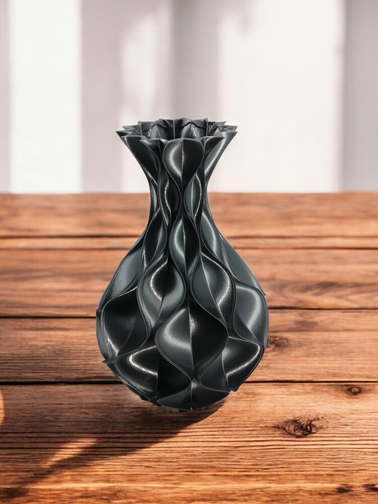 Yaprak Desenli 3D Vazo