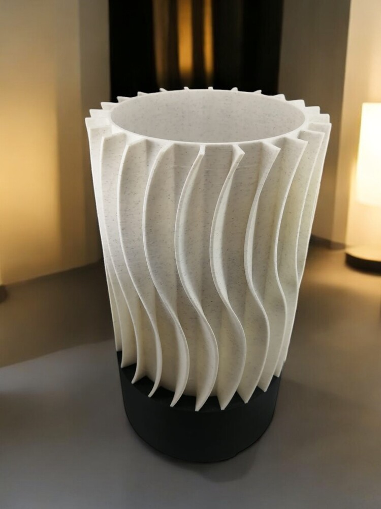 Spiral Motifli Mermer Desenli Dekoratif Masa Lambası