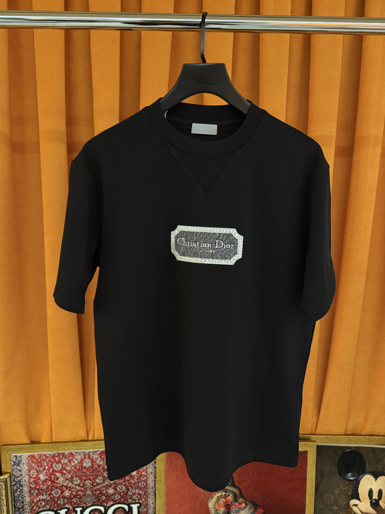 Christian dior nakış göğüs logo ithal tişört