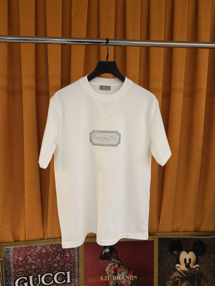 Christian dior nakış göğüs logo ithal tişört