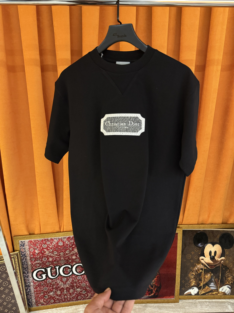 Christian dior nakış göğüs logo ithal tişört