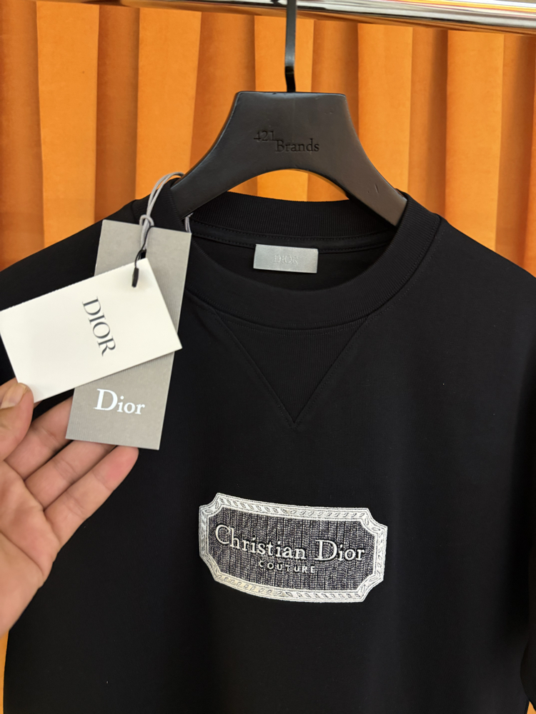 Christian dior nakış göğüs logo ithal tişört