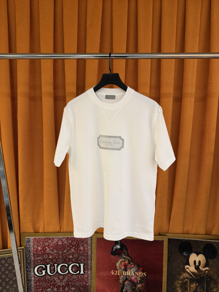 Christian dior nakış göğüs logo ithal tişört