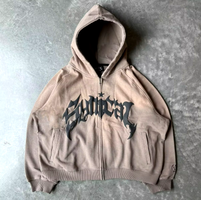 Synical Baskılı 3 İplikli Zip Hoodie