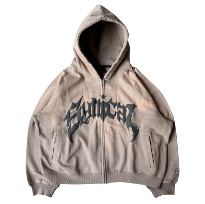 Synical Baskılı 3 İplikli Zip Hoodie
