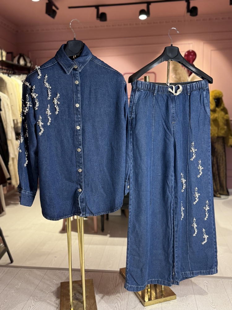 Denim incili takım