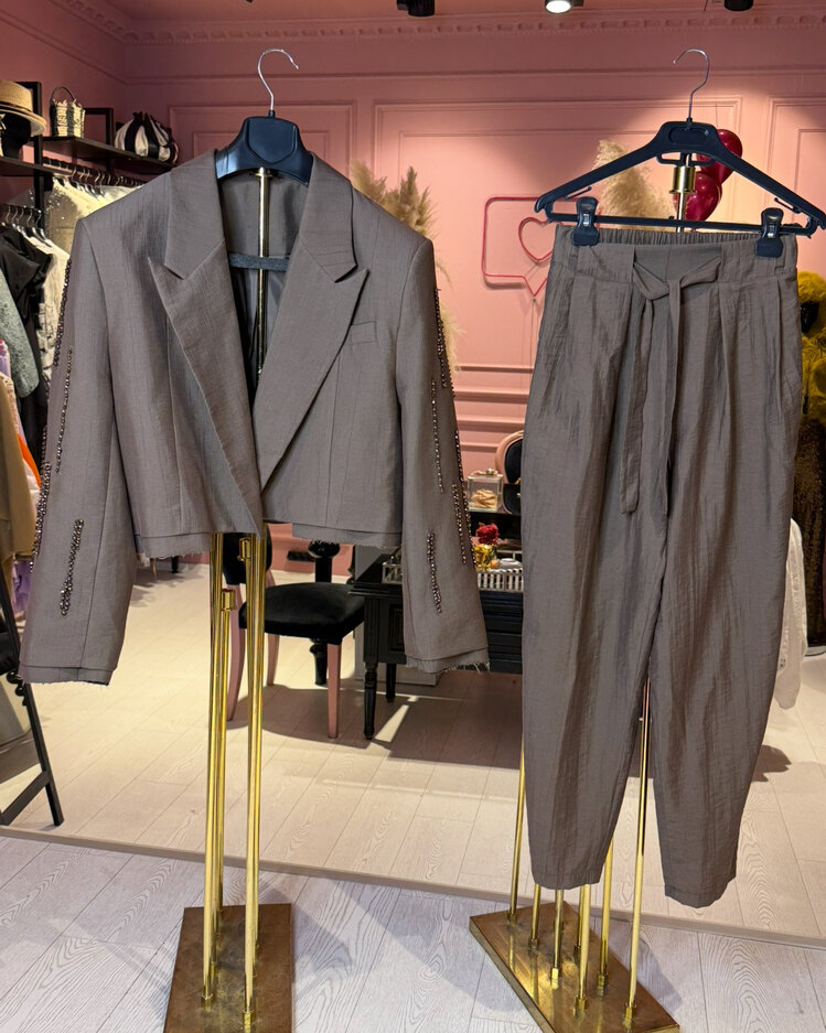 CROP CEKET PANTOLON TAKIM