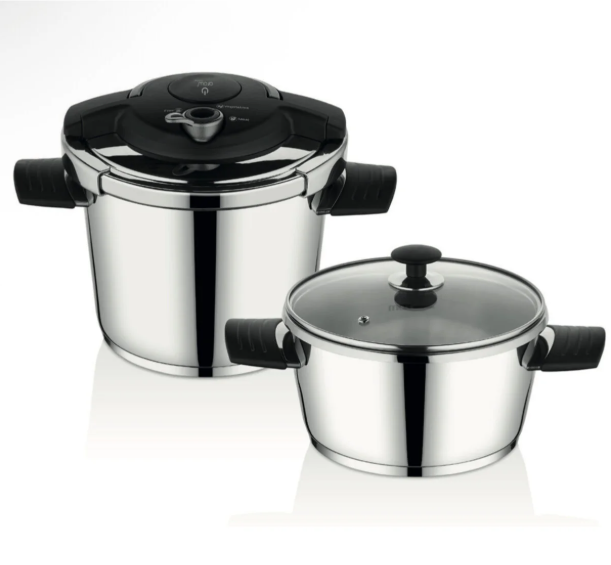 VigorCook Düdüklü Tencere Seti 4+6 Litre Gri
