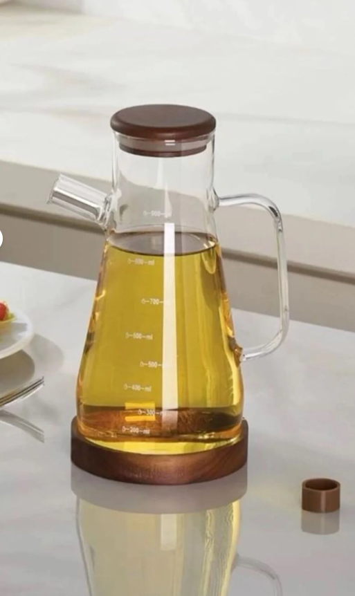 MİEN Akasya Vakum kapaklı akasya standlı 900 ml Yağdanlık