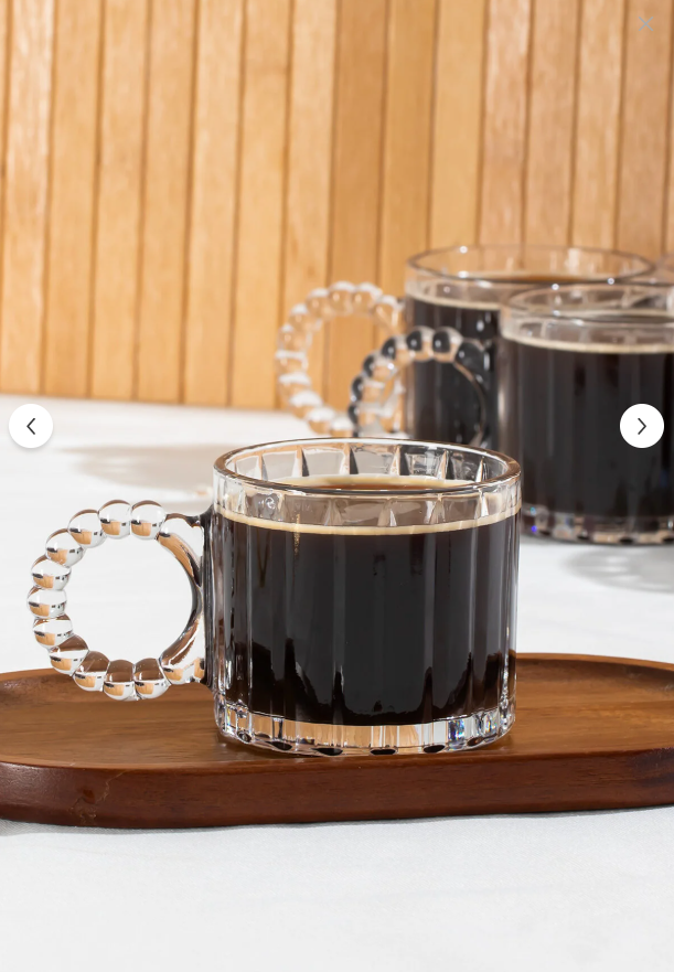 Buenos Boncuk Kulplu 6lı Cam Kahve Çay Bardağı Seti
