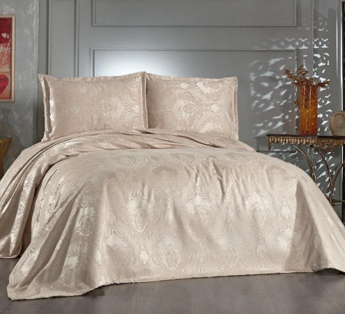 Çapa Home ÇİFT KİŞİLİK PİKE TAKIMI 250 X 260 CM 2 YASTIK KREM