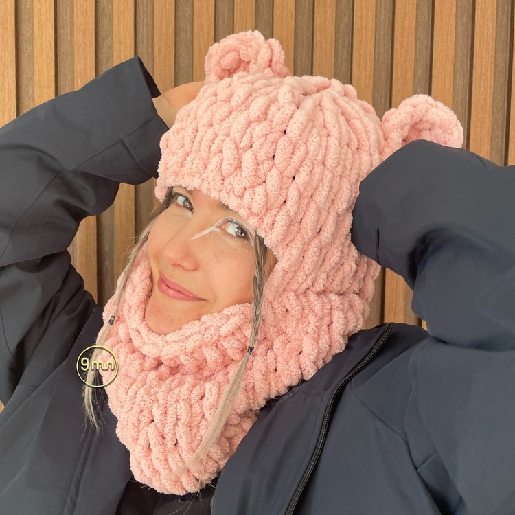 Açık Pembe Kulaklı Balaclava