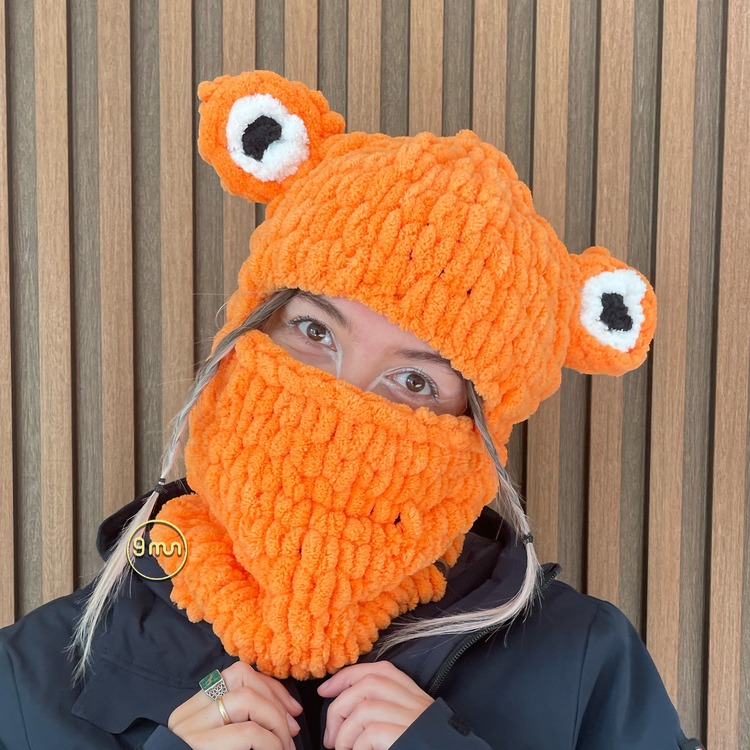 Neon Turuncu Gözlü Balaclava