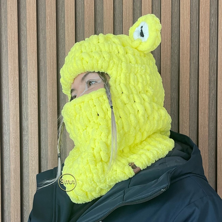 Neon Sarı Gözlü Balaclava