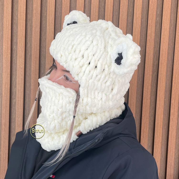 Krem Gözlü Balaclava