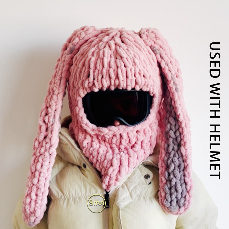 Bunny Kulaklı Açık Pembe Balaclava