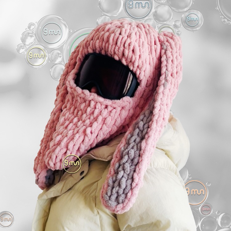 Bunny Kulaklı Açık Pembe Balaclava