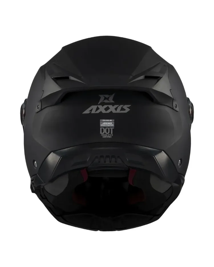 AXXIS Ghostfighter Solid A1 Mat Siyah Motosiklet Kaskı ( ÇENE AÇILIR )