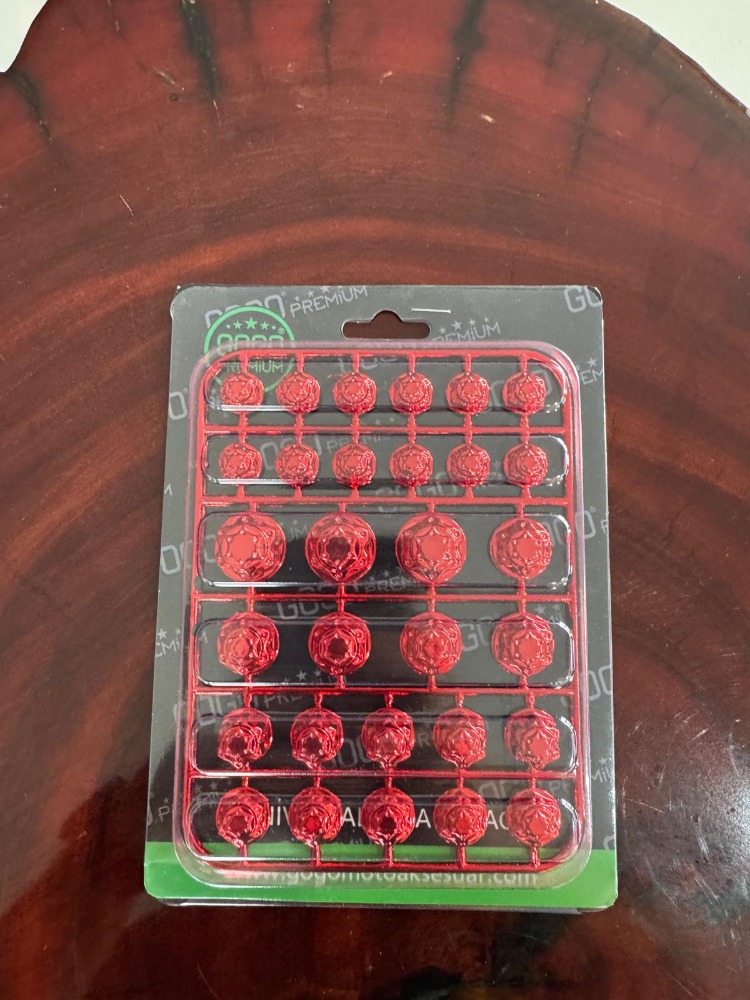 Premium Kırmızı Vida Kapağı Seti
