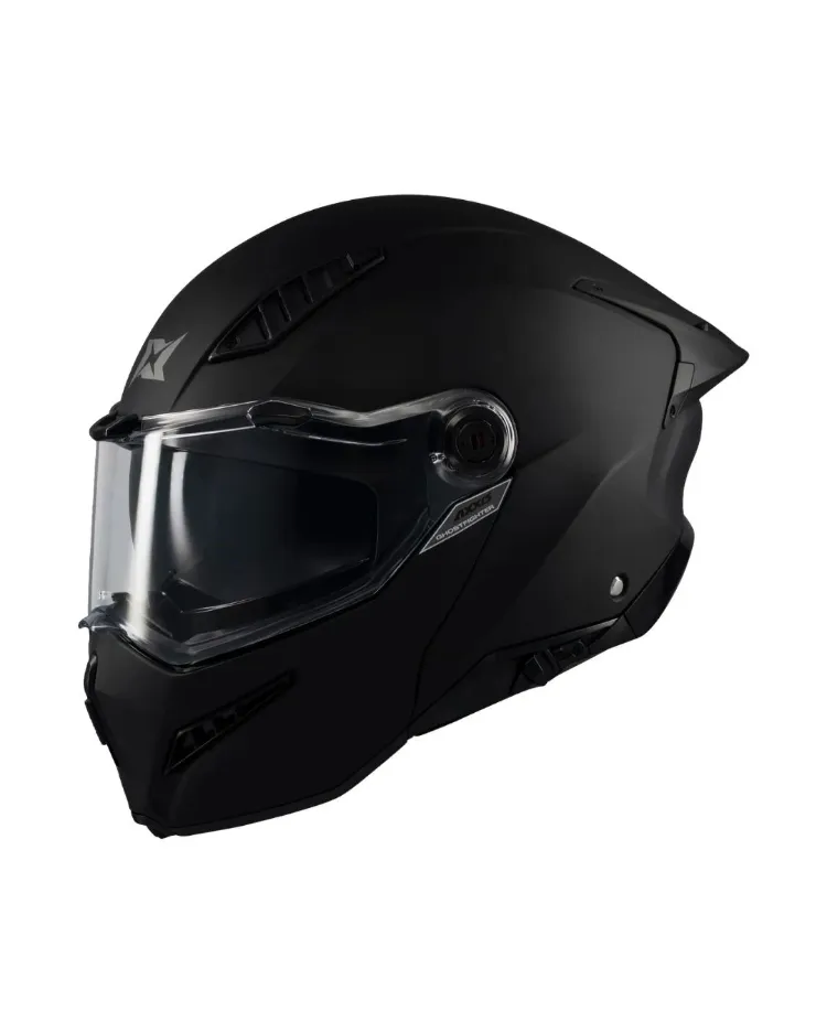 AXXIS Ghostfighter Solid A1 Mat Siyah Motosiklet Kaskı ( ÇENE AÇILIR )