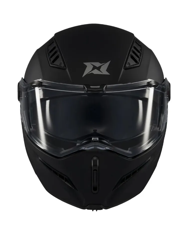 AXXIS Ghostfighter Solid A1 Mat Siyah Motosiklet Kaskı ( ÇENE AÇILIR )