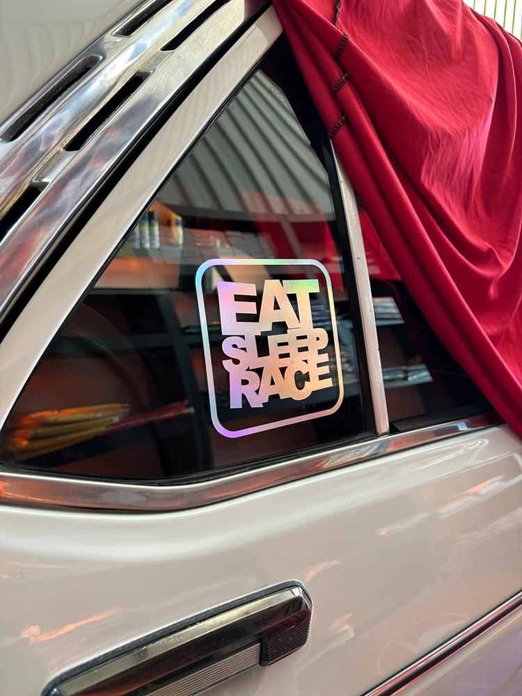 Eat sleep race sticker