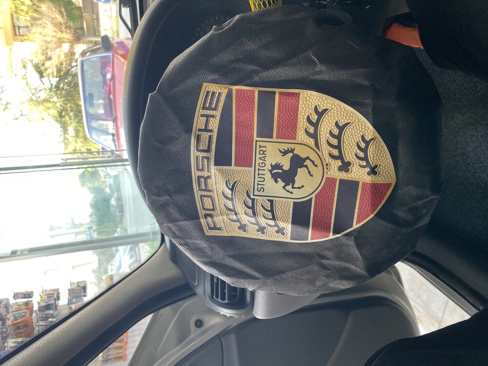 Porsche logo direksiyon koruma kılıfı 