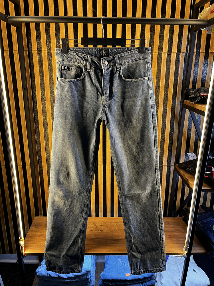 C*LVİN K*LEİN PREMİUM BAGGY KOT PANTOLON TAŞLAMALI MAVİ 