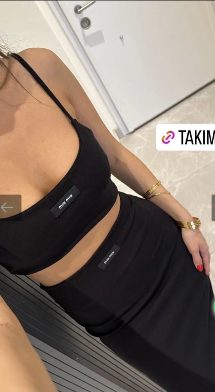 İkili crop etek takım