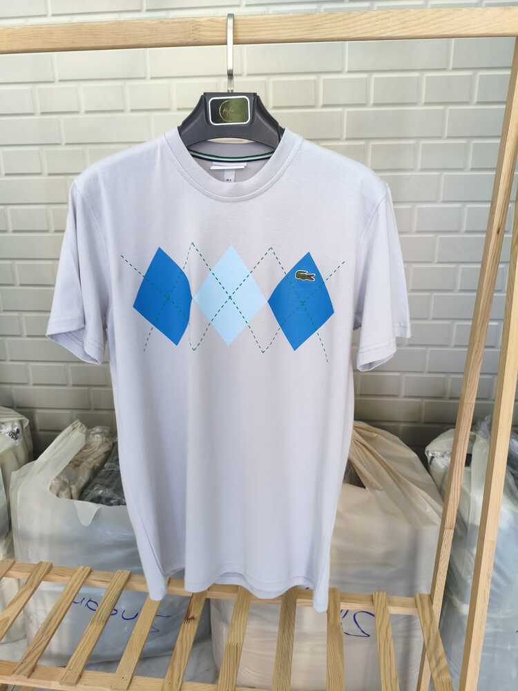 Lacoste Baklava Desenli Yuvarlak Yaka Erkek Tişört