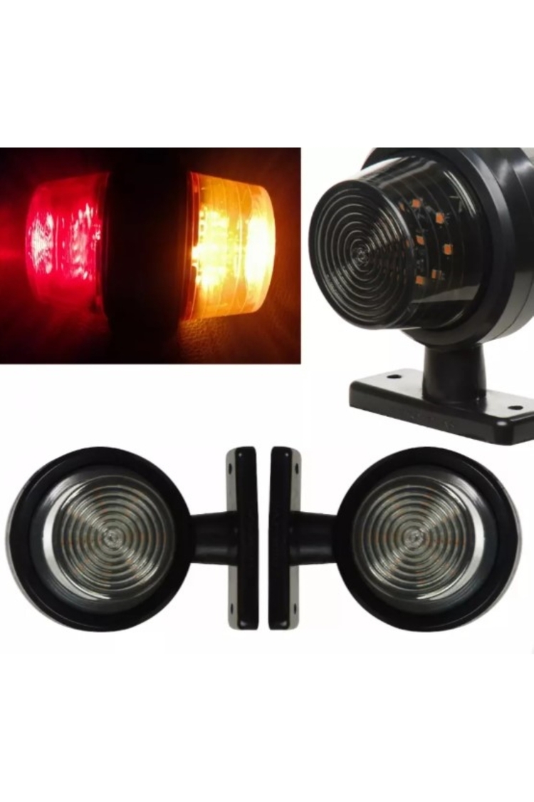 (2 ADET) HORPOL TİPİ FÜME CAMLI BÜYÜK BOY MAXI TAKOZ LED LAMBA SARI-KIRMIZI